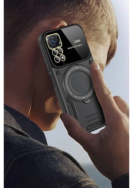 Xiaomi Redmi Note 12 Pro 4g Kılıf Joy Lens Standlı Kapak - Lacivert modelleri