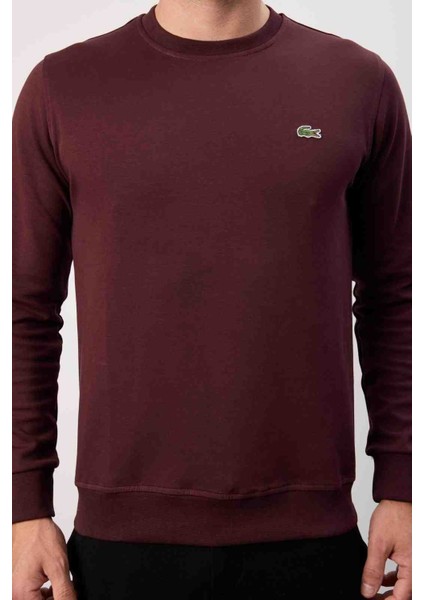 Bisiklet Yaka Bordo Regular Fit Uzun Kol