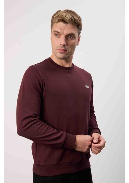 Bisiklet Yaka Bordo Regular Fit Uzun Kol modelleri