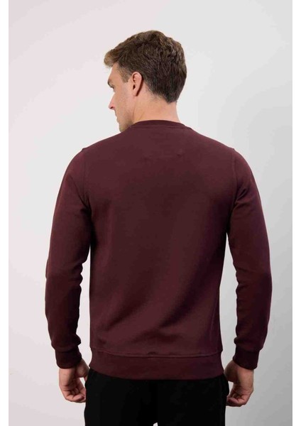 Bisiklet Yaka Bordo Regular Fit Uzun Kol fırsatları