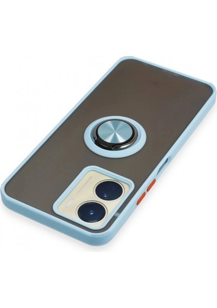 Ieg Vivo Y16 Kılıf Montreal Yüzüklü Silikon Kapak - Buz Mavi fırsatları