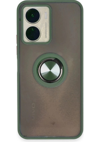 Ieg Vivo Y16 Kılıf Montreal Yüzüklü Silikon Kapak - Yeşil