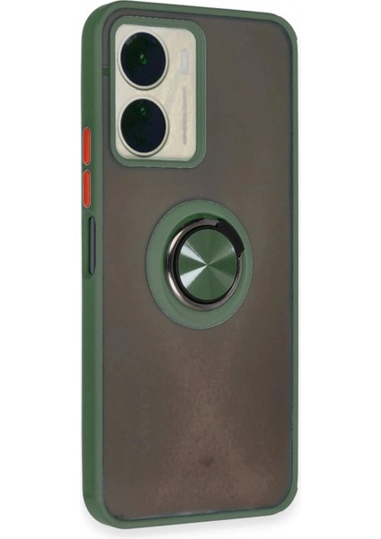 Ieg Vivo Y16 Kılıf Montreal Yüzüklü Silikon Kapak - Yeşil fiyatları