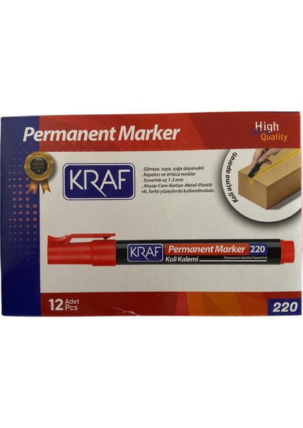 Kraf Permanent Markör Yuvarlak Uc 220 Kırmızı (Koli Kalemi) modelleri