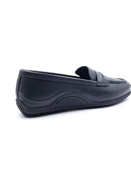 B260700 Iç Dış Hakiki Yumuşak Deri Kadın Siyah Renk Makosen Ayakkabı