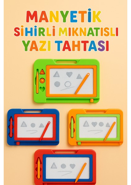 Manyetik Sihirli Mıknatıslı Yazı Tahtası Silinebilir Çocuklar Için Eğitici Çizim ve Yazı Oyuncağı