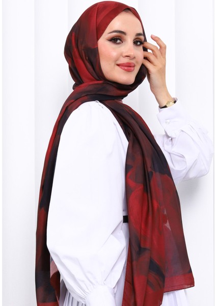 Bordo Desenli Soft Dijital Şal fiyatları
