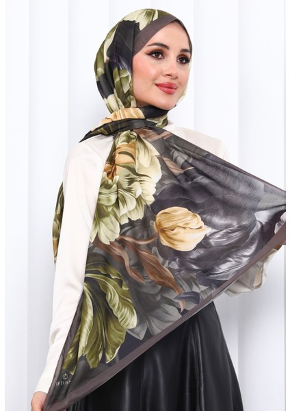 Kahverengi Desenli Soft Dijital Şal