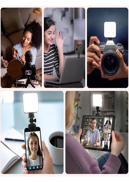3 Renkli Selfie Işığı Telefon & Laptop , Vlog, Canlı Yayın ve Video Için Mini LED Işık