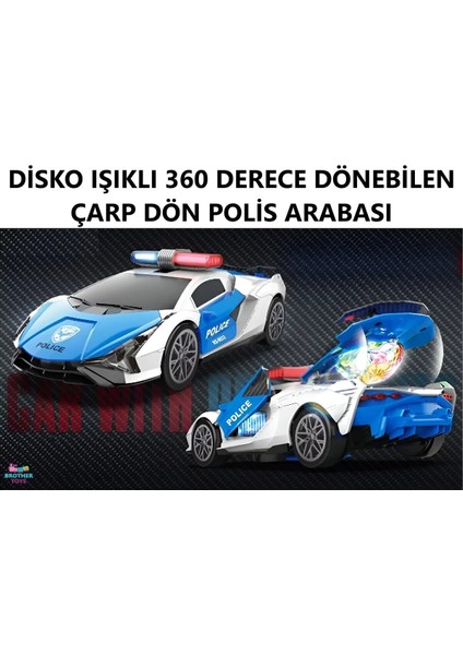 3D Disko Işıklı ve Müzikli 360 Derece Dönebilen Bugatti Pilli Oyuncak Çarp Dön Araba