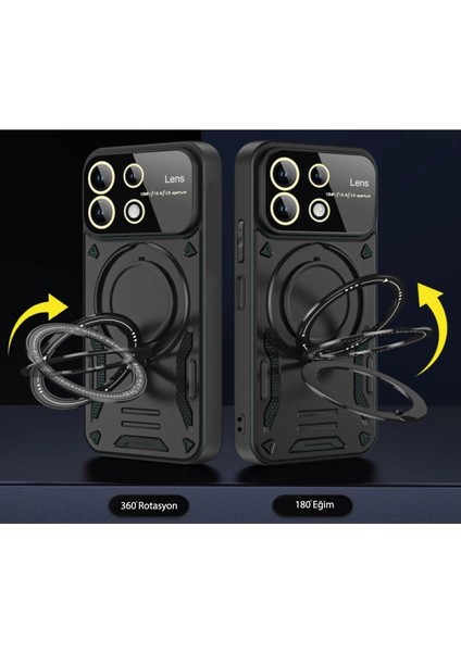 Xiaomi Redmi Note 13 4g Kılıf Joy Lens Standlı Kapak - Siyah fiyatları