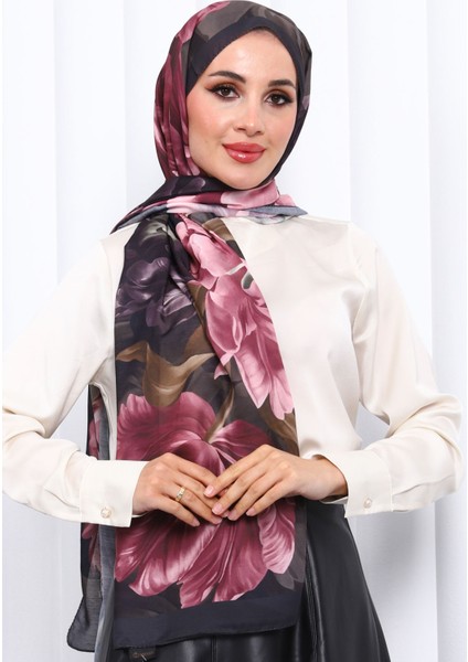 Gül Kurusu Desenli Soft Dijital Şal