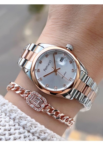 Ferrucci Vintage Seri 2 Yıl Garantili Yeni Sezon 3 Atm Suya Dayanıklı Kadın Kol Saati FC.F03609.5
