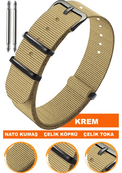 18mm-20mm-22mm-24mm saatlerle uyumlu nato kumaş tekstil saat kordonu kayışı n32nyl1b-c