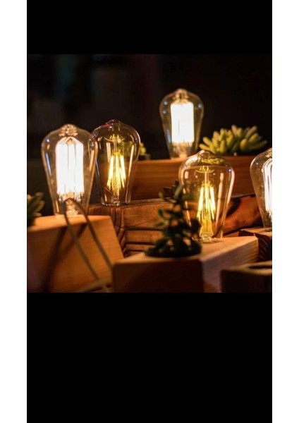 ST64 Flamanlı Rustik 4W LED Ampul 10'lu Dekoratif Vintage Aydınlatma Amber Rengi ST64 10LU fiyatları