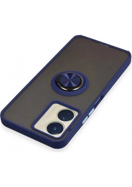 Ieg Vivo Y16 Kılıf Montreal Yüzüklü Silikon Kapak - Lacivert fırsatları