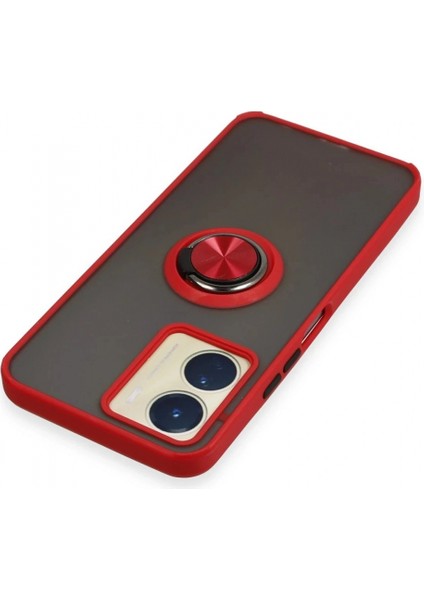 Ieg Vivo Y16 Kılıf Montreal Yüzüklü Silikon Kapak - Kırmızı fırsatları