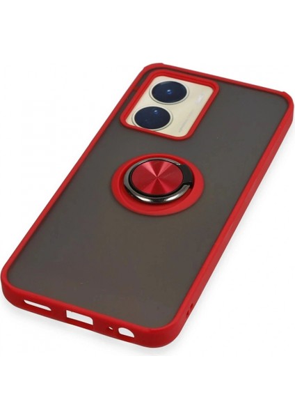 Ieg Vivo Y16 Kılıf Montreal Yüzüklü Silikon Kapak - Kırmızı indirimleri