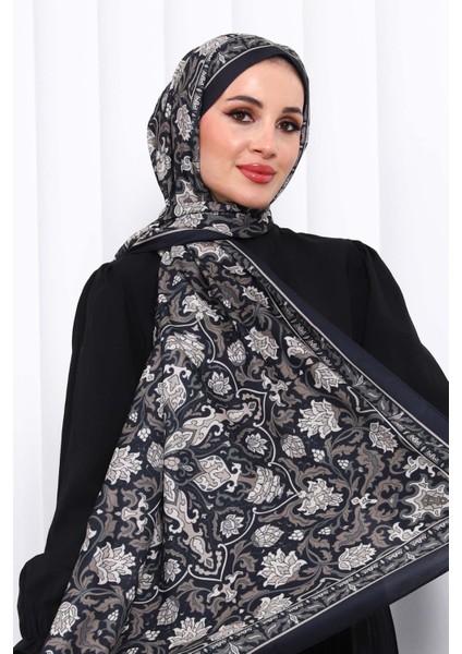 Siyah Desenli Soft Dijital Şal