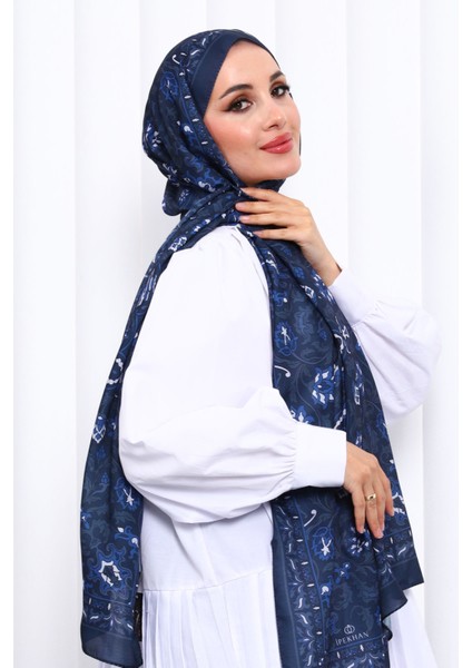 Lacivert Desenli Soft Dijital Şal fiyatları
