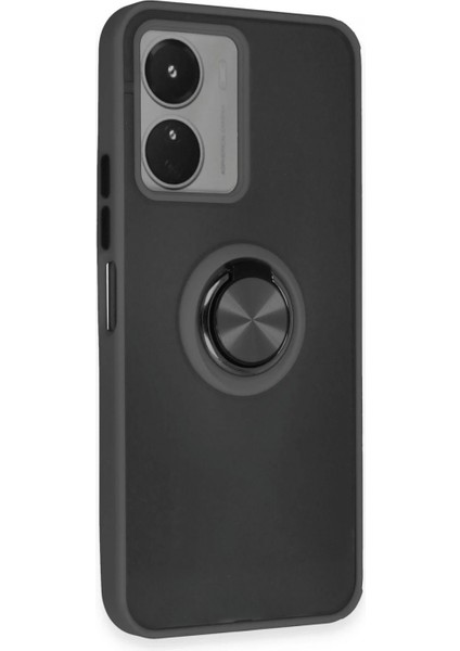 Ieg Vivo Y16 Kılıf Montreal Yüzüklü Silikon Kapak - Siyah fiyatları