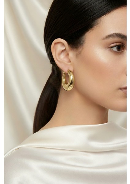 Çelik Tilda Gold Küpe