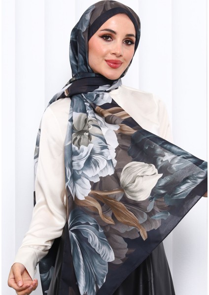 Zümrüt Yeşili Desenli Soft Dijital Şal