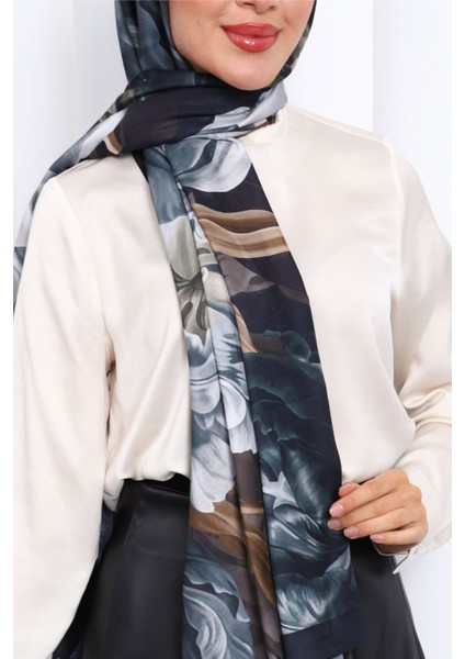 Zümrüt Yeşili Desenli Soft Dijital Şal modelleri