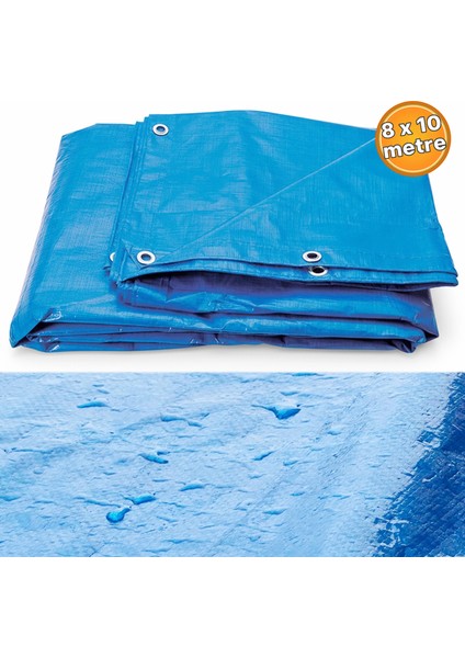 Su Geçirmez Hazır Ebatlı Pvc Branda Çadır Gölgelik Tente 8X10MT Mavi