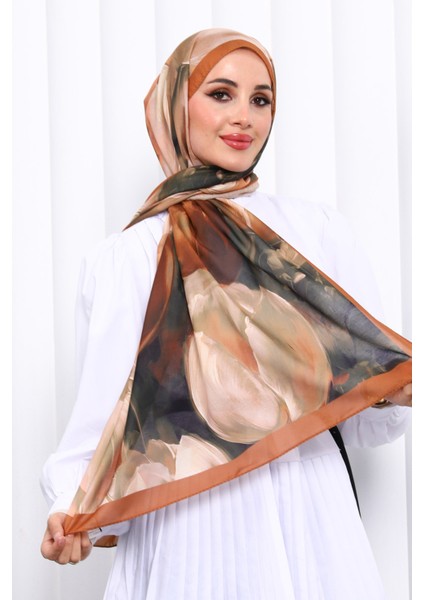 Camel Desenli Soft Dijital Şal