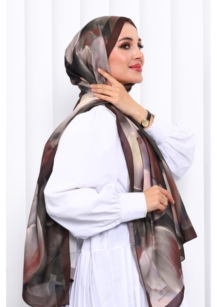 Kahverengi Desenli Soft Dijital Şal fiyatları