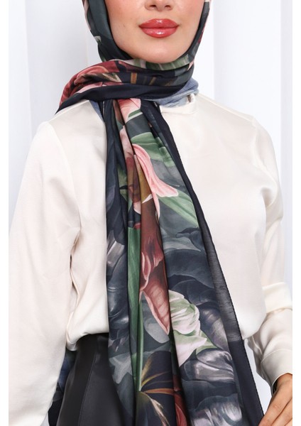 Siyah Desenli Soft Dijital Şal modelleri