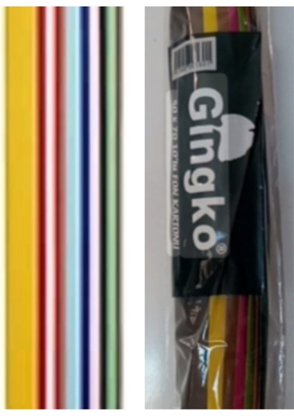 Ginko 10 Renk Rolu Fon Kartonu 2li Set