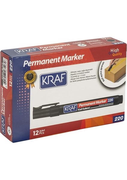 Kraf Permanent Markör Yuvarlak Uc 220 Siyah (Koli Kalemi) fırsatları