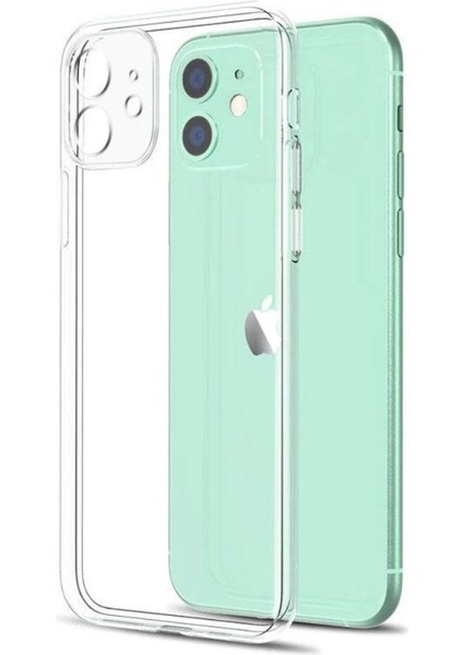 Apple iPhone 12 Uyumlu Silikon Kılıf - Kamera Korumalı Esnek Tam Koruma Kapak - Şeffaf