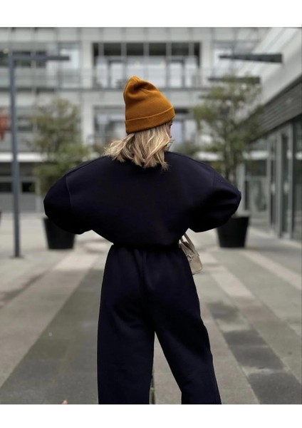 Bisiklet Yaka Üç Iplik Sweat Takım - Siyah modelleri