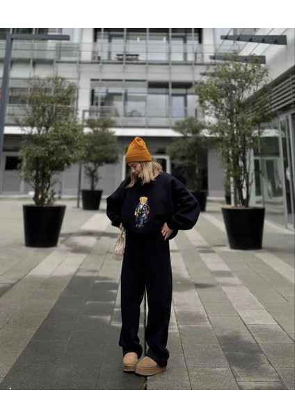 Bisiklet Yaka Üç Iplik Sweat Takım - Siyah fırsatları