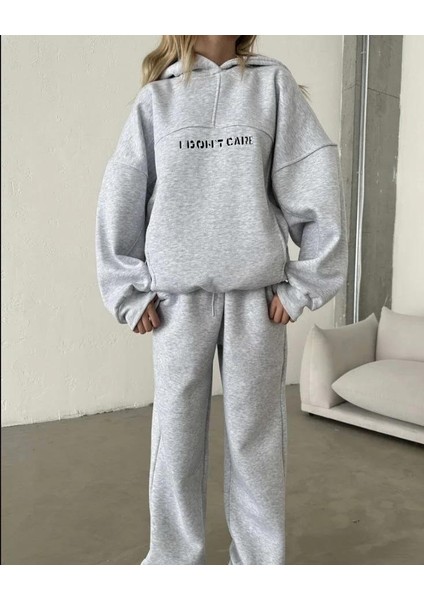 Nakış Işlemeli Üç Iplik Sweat Takım- Gri modelleri