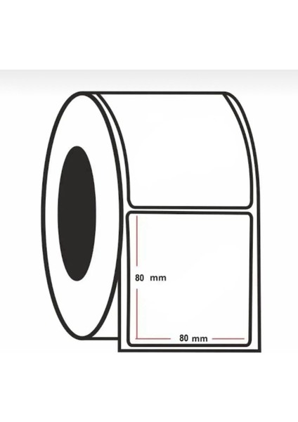 Boş Yapışkanlı Termal Barkod Etiketi Alt Taşıyıcı Şeffaf 80MM x 80MM