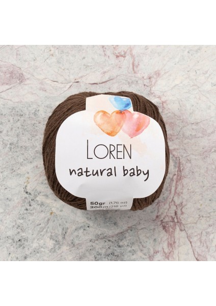 Loren Natural Baby Kahverengi El Örgü Ipi - R035 - 33941