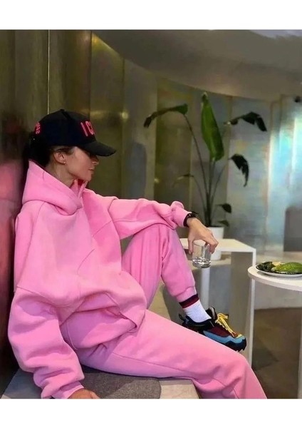 Nakış Işlemeli Üç Iplik Sweat Takım- Pembe fiyatları