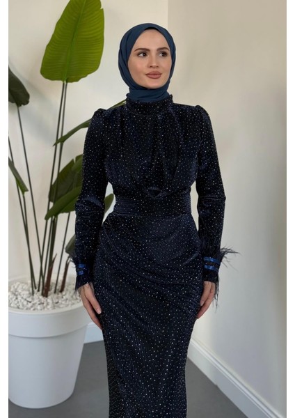 Zuelia Taşlı Kuyruklu Balık Abiye Lacivert fiyatları