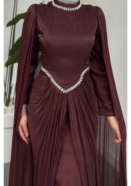 Maelis Beli ve Boynu Taşlı Abiye Gül Kurusu fırsatları