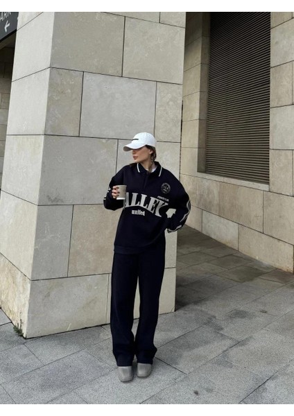 Üç Iplik Yakalı Sweat Baggy Pantalonlu Takım - Siyah fiyatları