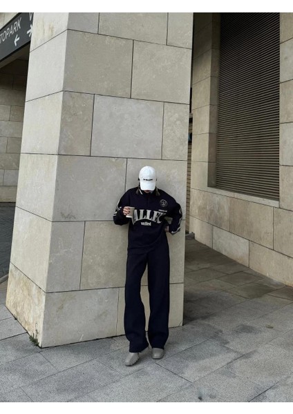 Üç Iplik Yakalı Sweat Baggy Pantalonlu Takım - Siyah modelleri