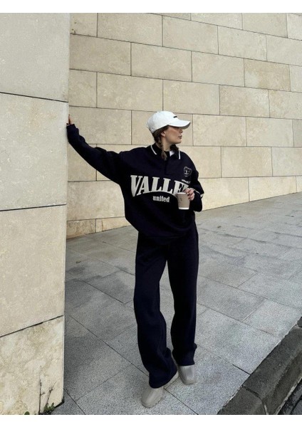 Üç Iplik Yakalı Sweat Baggy Pantalonlu Takım - Siyah indirimleri