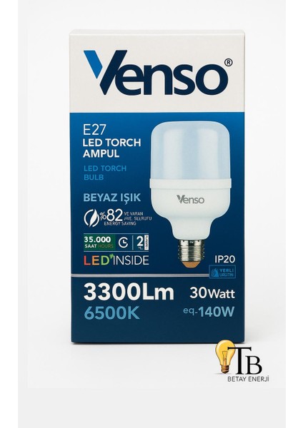 E27 LED Torch Ampul 30W Beyaz Işık