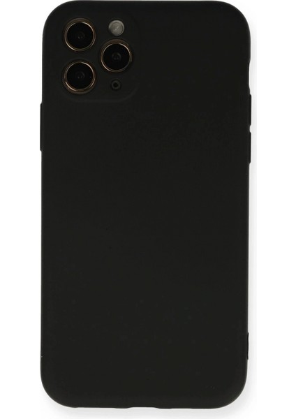 iPhone 11 Pro Kılıf Nano Içi Kadife Silikon - Siyah
