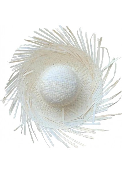 - Tropikal Parti Beyaz Hasır Hawaii Şapkası