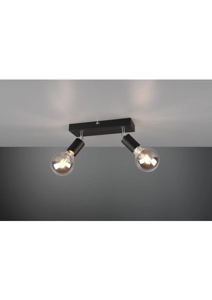 Riolıght Modern1 Siyah1 2XE27 Mafsallı Hareketli1 Başlık(Glop Ampul Hariç) Metal Spot Avize